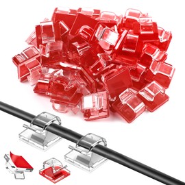 ASVEL 60 Clips adhesivos para cables, Clips para Cables, Organizador de Cables, Soporte de Cables para Cable de Cargador, Oficina, Pared, Escritorio, Automóvil