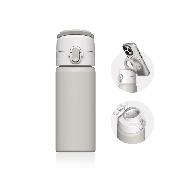 RhinoShield AquaStand Magnetic Bottle 16 oz | Round Mouth Stainless
