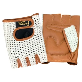 Prime Finger Less Net Cycle Padded Gloves Biker Fitness Gym Body Building Weight Lifting Glove 411 (tan/white, L)