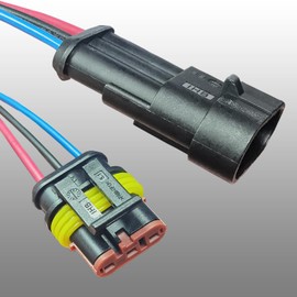 16 Gauge 3 pin Wire connectors Waterproof Connector,Male & Female Plugs Disconnect for Trucks, Boats，Ships (5 Kits)