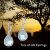 Moonstone Earrings for Women 925 Sterling Silver Tree of Life