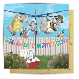 La La Land Greeting Card Hillshoist Koalas