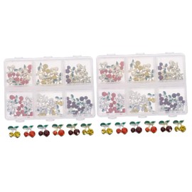 Healvian 120pcs Cherry Nail Gems Charms for Nail Art DIY Rhinestones Crystals for Manicure Craft Projects Phone Cases and Scrapbooking Vibrant and Versatile Decorations for Women