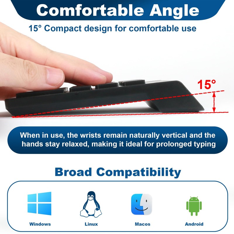 Number Pad Wireless Numeric Keypad 18 Key Portable with 2.4G