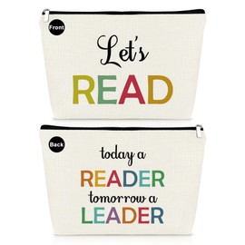 Book Lovers Gifts for Women Makeup Bag Book Themed Gifts for Readers Bookish Librarians Books Club Gift Cosmetic Bag Reading Gift for Her Friends Sister Daughter Niece Author Travel Toiletry Pouch