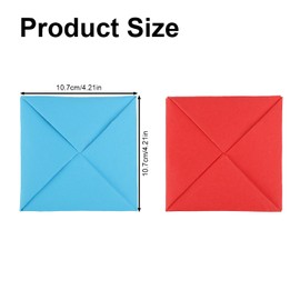Tinoaly 4pcs Ddakji Paper Flip Toy, Korean Traditional Cardboard Hitting Game Set Blue & Red Hard Paper Flip Game for Role-Playing Party Games & Fun Competition with Friends