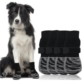 Anti Slip Dog Grip Sock with Adjustable Strap, 4Pcs Anti-Slip Dog Socks,Anti-Slip Dog Sock Dog Paw Protector Grip Sock,Non Slip Dog Sock Anti Slip Paw Protectors Dog Sock,Anti Slip Dog Sock,S Size