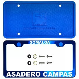 KA Depot Powder Coated Candy Blue Customilze License Plate Laser Engraved Frame Suv Car