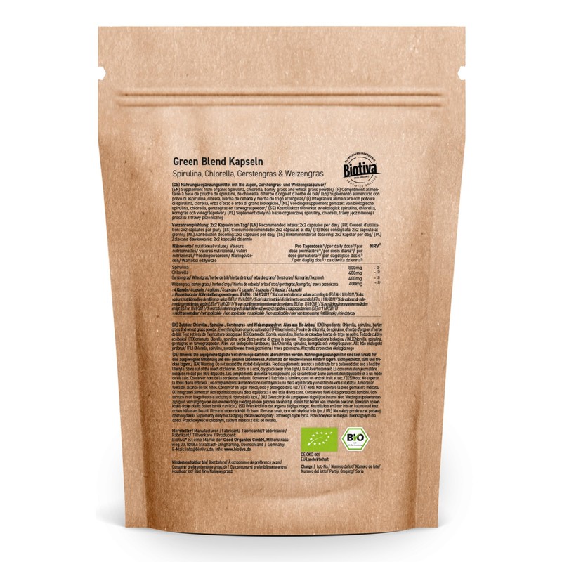 Green Blend Organic Capsules - Pack of 120 - Chlorella