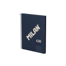 MILAN® A5 Hardcover Notebook 5x5mm Squared 80 Sheets 95gsm Collection 430 Blue