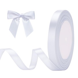 G2PLUS G2PLUS White Stain Ribbons, 10mm Gift Wrap Ribbon, 22M Ribbons for Gift Wrapping, Valentine's Day Decorative Ribbon, Thick Fabric Ribbon, Gift Wrapping Ribbon for Crafting, Wedding Party Decoration