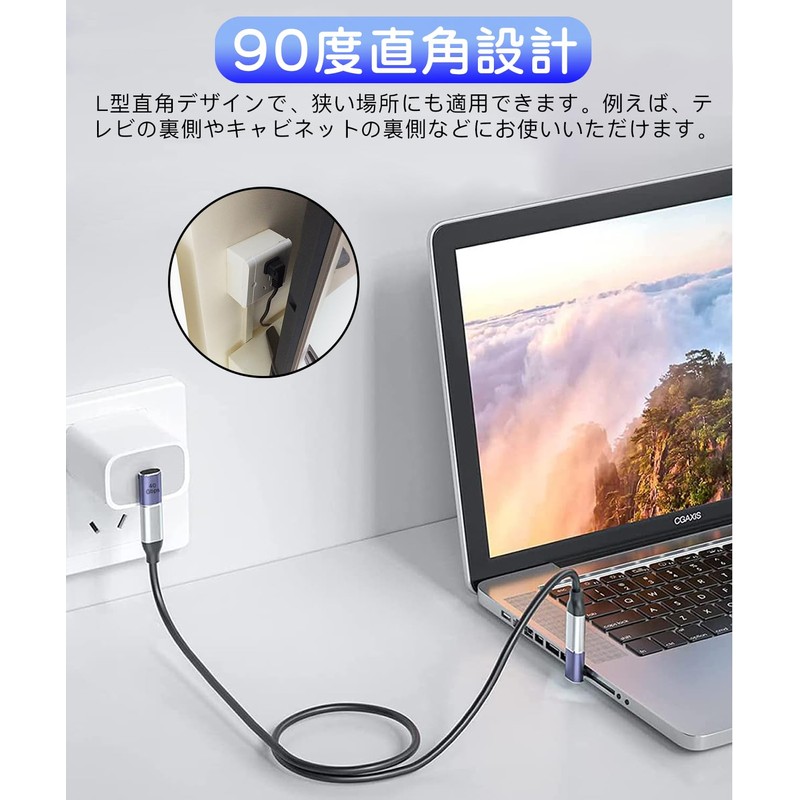 USB 4.0 Type C Adapter, LIANHATA 2 Pack Side Vent