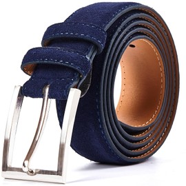 Ximraood Men's Genuine Leather Suede Belts Casual Dress Belt 1 3/8" Wide