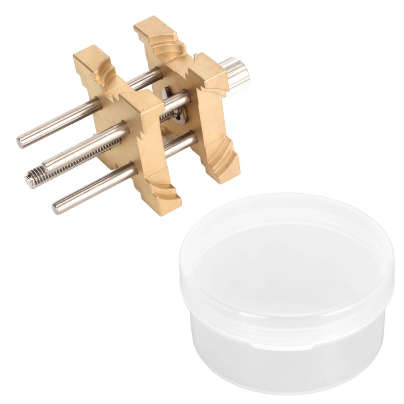 Adjustable Brass Watch Movement Holder with Storage Box