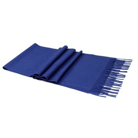 MayTree Cashmere Scarf In Various Colours Men and Women, Unisex Wool Scarf Made Of 100% Cashmere, Plain and Chequered, 180 x 30 cm - denim blue, size: 180