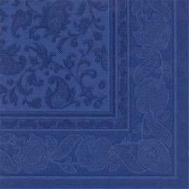 Royal Collection 20 Napkins 1/4 Fold 40 cm x 40 cm Dark Blue Ornaments