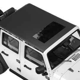 JOYTUTUS Waterproof Sun Shade Top Compatible with Wrangler JKU 4 Door 2007-2018, Canvas Roof Top Cover Wrangler JK Sunshade Blocks Rain, UV, Wind, Noise