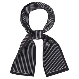 Allegra K Skinny Scarves Stripe Neck Wraps for Women Fasion Neckerchief Ribbon Hairband Black M