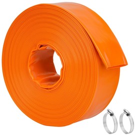 LINEX Pool Backwash Hose 3" x 50 FT, Swimming Pool Pump Hose for Sump Pump Discharge, Heavy Duty Pool Drain Hose for Inground Pool, Filter Pump Water Drainage, Burst Resistant, Clamp (orange)