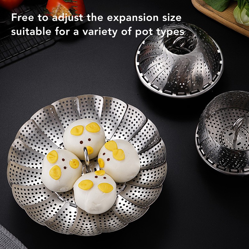 Foldable Vegetable Steam Basket No Warping 304 Stainless Steel Folding