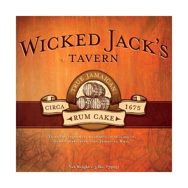 True Jamaican Rum Cake by Wicked Jack's Tavern |33oz Chocolate Rum Cake, Liquor & Spirits Bakery & Dessert Gifts