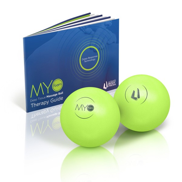 Ultimate Body Press Deep Tissue Massage Balls with Myofoam for Trigger Point Therapy 2.75" Medium Density (2 Pack)