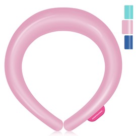 KingPavonini Neck Cooling Tube with 50% Larger Coverage for Long-Lasting Coldness, Lightweight Ice Ring Neck Cooler for Summer Heat, Reusable Wearable Ice Ring for Outdoor Workers, Sports Pink