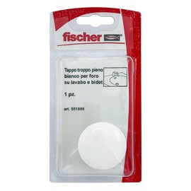 Fischer Overflow Cap TTP K White Lid Suitable for Hole on Sinks, Sinks and Bidets for Bathrooms and Kitchens, 551886