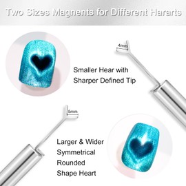 Allstarry Heart Magnet for Nails, Heart Cat Eye Magnet for Nails 4pcs Y-shaped Guide with Strong Magnet for Cat Eye Gel Polish Flexible DIY Nail Cat Eye Magnet for Cat Eye Gel Polish Nail Art Salon