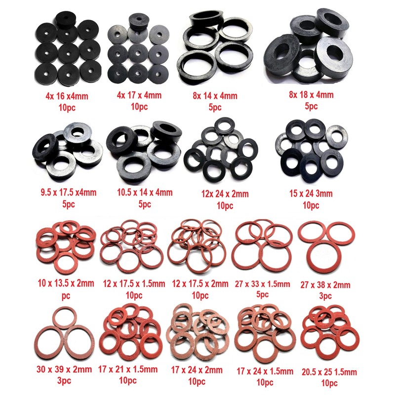 Simply Products 141pc Sealing Washer Set Rubber & Fibre Washer