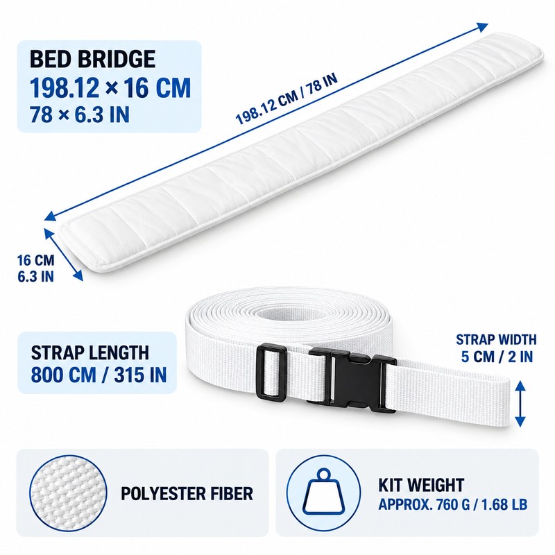 Twin to King Bed Bridge Converter Kit with 315 Inch