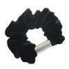 VingTAINE HS-92-S-BK Velour Scrunchie Hair Accessory with Plate, Silver x