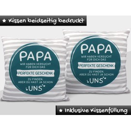 Orange9 Gift Ideas for Dad Gift Birthday Christmas - Dad Cushion 45 x 45 cm - Gifts for Dad for Birthday Father's Day (Dad Gift - Us - Green)