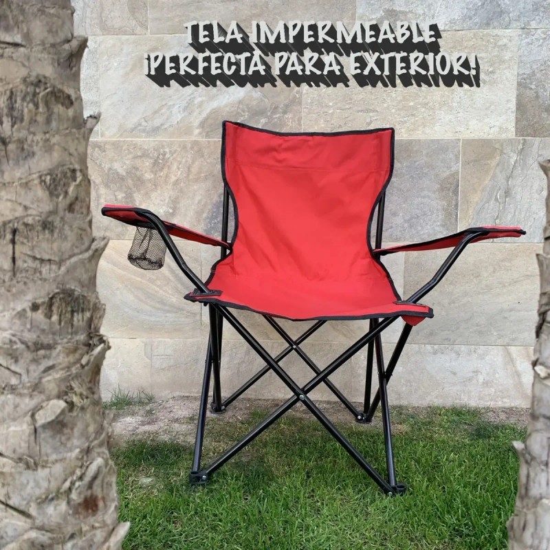 Silla Para Acampar Playa Y Pesca Plegable Portatil Con Funda
