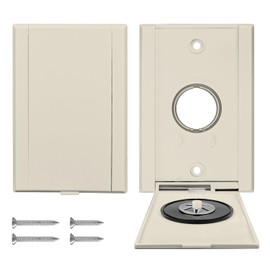 HASMX 775590A Central Vacuum Inlet Valve Plate, Low Voltage Inlet Valve Replacement for Central Vacuum Systems Almond, 1 1/2" Diameter x 3 7/16" Width x 5 1/8" Height