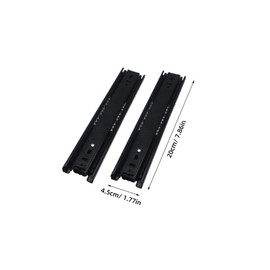 Operitacx 2 Stück Stille Track Schwerlastschubladenrutschen Kugellager Schubladenführungsschiene Schubladenführungen für Kommoden Schreibtisch Schubladenführungen Stahl Black