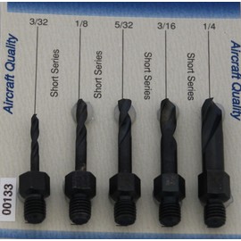 Drill Bits Short Length Threaded Shank, Short Series Drill Bit Set 3 Tight Fit Tools 00133
