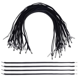 BENECREAT 100pcs Black Elastic Barbed Cord, 12.7 Inch Stretch Straps Strings with Metal Ends, Elastic Cord for Party Hat, Menus, Badges, Signs, Travel, Book Binding