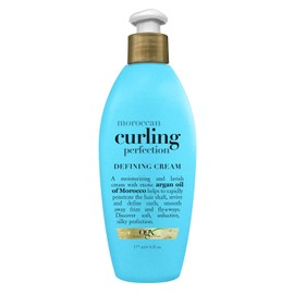 OGX Argan Oil of Morocco Curl-Defining Styling Cream, Anti-Frizz Curl Cream for Curly Hair & All Textures, Cold-Pressed Argan Oil, Paraben-Free, Sulfate-Free Surfactants, Curly Hair Products, 6 oz