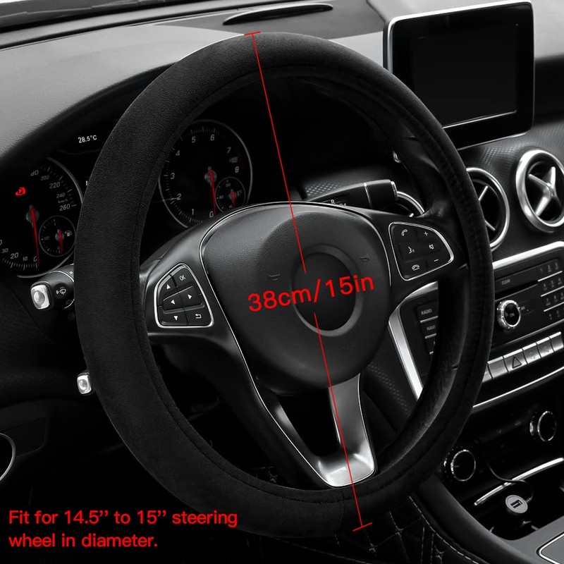 OTOSTAR Soft Velvet Steering Wheel Cover, Universal Luxury Steering Wheel