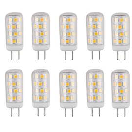 CBconcept UL-Listed, JCD 120 Volt GY6.35 LED Light Bulb, 10-Pack, 3 Watt, 330 Lumen, Pure White 6000K, 360° Beam Angle, 35W Equivalent, G6.35/GY6.35 Halogen/Xenon/Incandescent Replacement Bulb