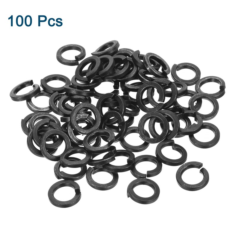 sourcing map M10 Split Lock Washer, 100Pcs Carbon Steel Spring
