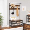 VASAGLE DAINTREE 3-in-1 Entryway Coat Rack and Storage Bench, Pipe