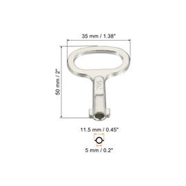 PATIKIL Key Shape Socket Spanner Key, 3 Pack Electrical Cabinet Gas Water Meter Switch Key for 0.45"x0.2" Key Shape Panel Lock, Silver