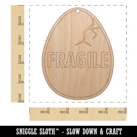 Sniggle Sloth Fragile Cracked Chicken Egg Unfinished Craft Wood Holiday Christmas Tree DIY Pre-Drilled Ornament
