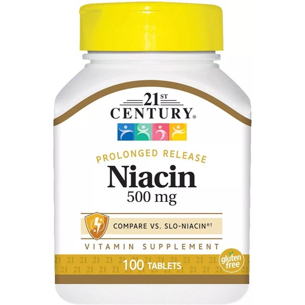 21st Century Niacina Vitamina B3 Premium 500 Mg 100 Tabletas Eg Nn5