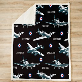 Loussiesd Plane Fleece Blanket for Chair Sofa Aircraft Runway Decoration Modern Sherpa Blanket Ultra Soft Microfiber Cool Aviation Fuzzy Blanket Single 50x60 Inch