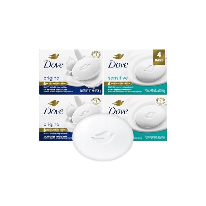 Dove Beauty Bar Soap Variety Pack - Sensitive & Original