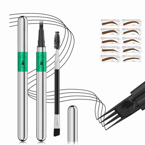 4 Fork Tip Eyebrow Pen - Waterproof Brow Pencil with