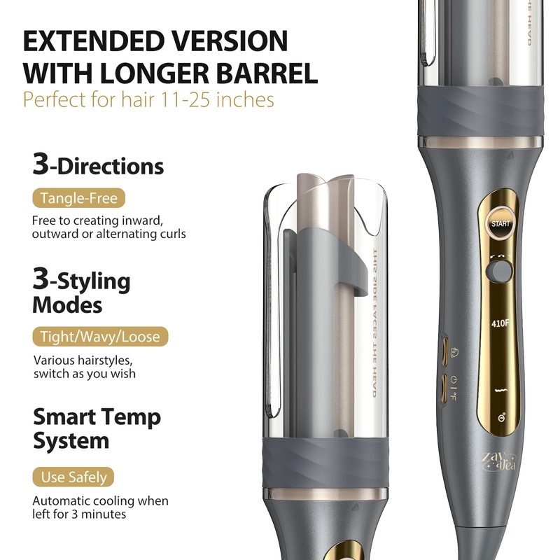 Zavarea Automatic Curling Iron, 1 Inch Hair Curler with 5